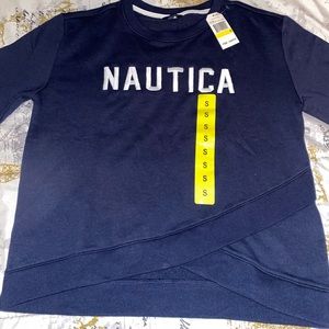 Nautica navy blue pull over sweater